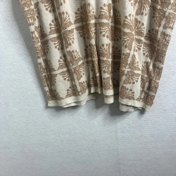 Billy Reid Knit Polo Shirt XL Tan Cream Patterned Short Sleeve Luxury Men - Picture 5 of 5